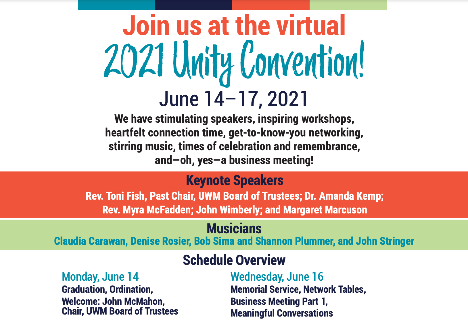 2021 Unity Convention is Virtual Join In! Seattle Unity